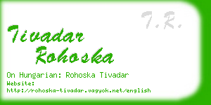 tivadar rohoska business card